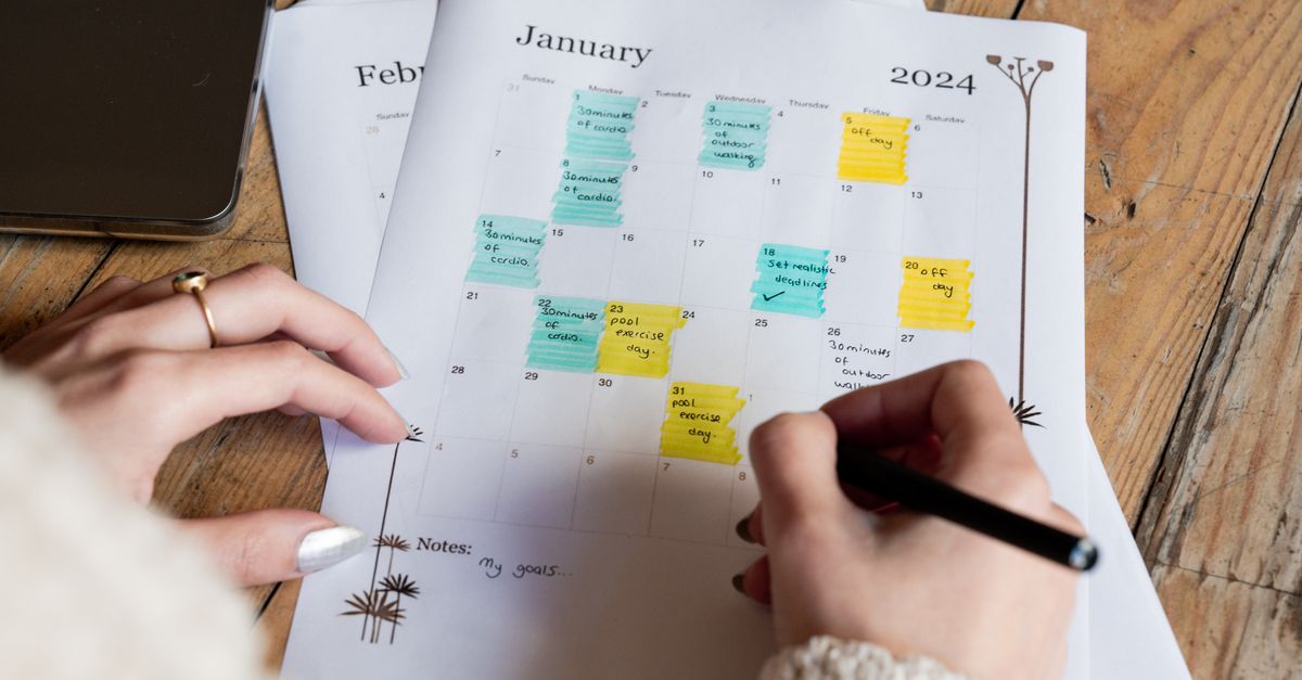 high-performance executive calendar with color-coded work blocks